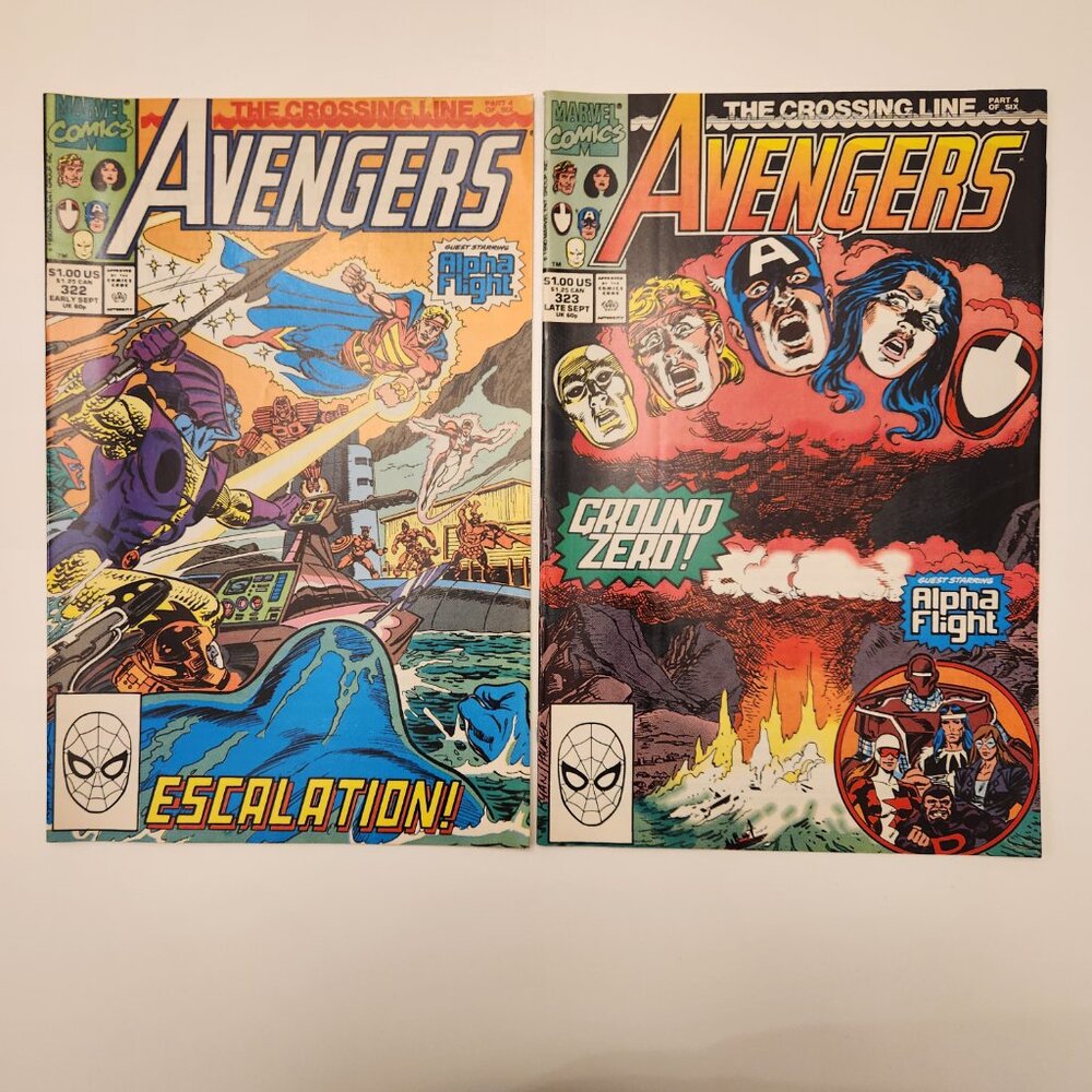 Lot of 5 Avengers Comic Books 322 323 324 325 326 Marvel Comics 1990 X - Picture 3 of 6